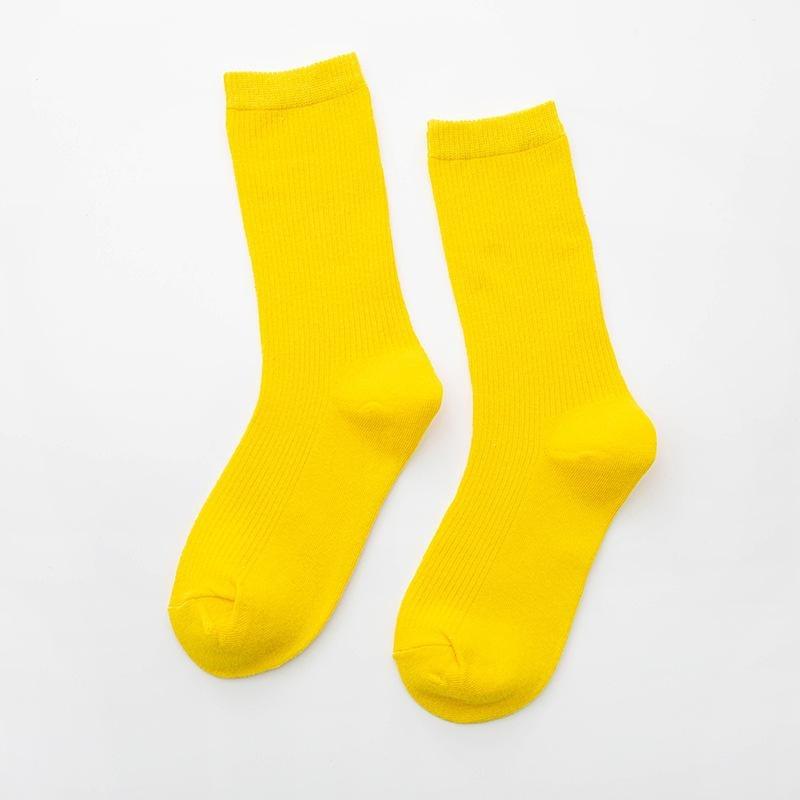 Модные носки ярких цветов, хлопковые уютные студенческие носки для девочек, женские повседневные мягкие носки