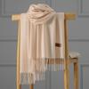Cashmere Scarf Women's Autumn and Winter Solid Color Tassel Shawl Thickened Warm Scarf