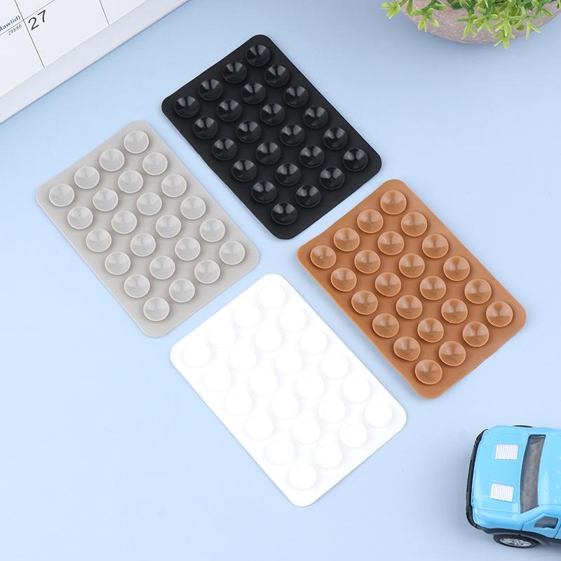 5pcs Double Side Silicone Suction Pad For Mobile Phone Fixture Suction Cup Backed Adhesive Silicone Rubber Sucker Pad For Fixed