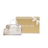 Michael Kors Classic Monogram Print Commuter Fashion Logo Coated Canvas Boston Bag Crossbody Handbag Women handbag White 35S2GTFC0B-LT-CRM-MULTI