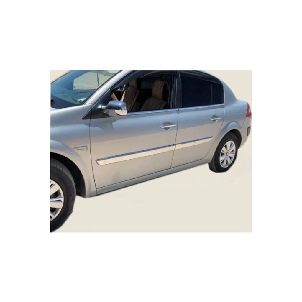 Для Renault Megane 2 хромированная накладка боковой двери, 4 шт.. В период 2002-2009 гг. P.steel (широко-длинный)