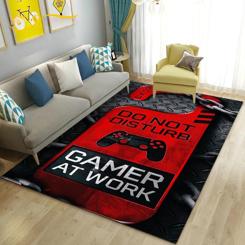 Cartoon Gamer Game Controller Carpet For Living Room Non Slip Parlour Sofa Large Area Rug Bedroom Kid Play Room Floor Mat