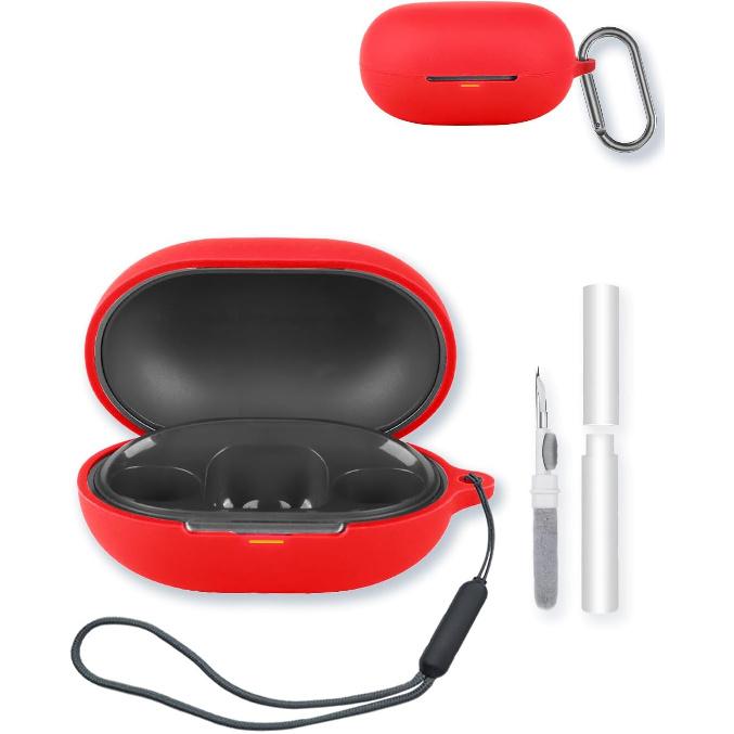 Case for SoundPeats Clip1 Earbuds,Soft Protective,BOVUGAC Silicone Case Cover with Keychain & Cleaning Kit & Lanyard for SoundPeats Clip 1-Black