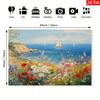 2D Coastal Wildflower Backdrop, Nautical Photo Background