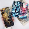 Дизайн с драконом в стиле аниме для Apple iPhone 17 16 16E 15 14 13 12 11 Pro Max Plus Черный Мягкий Силиконовый Чехол для Телефона