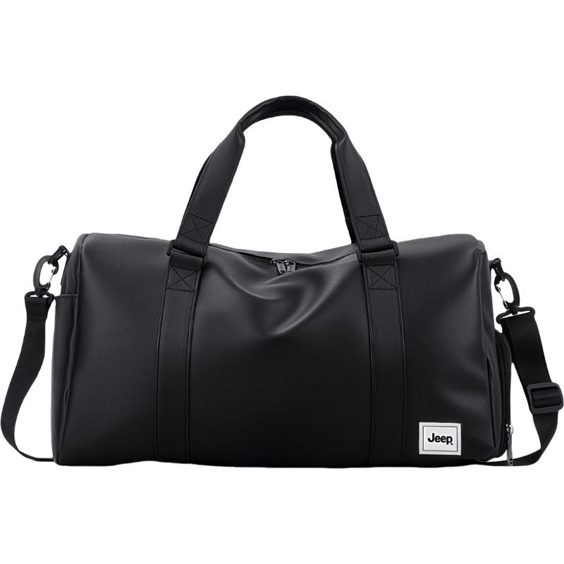 Jeep Large Capacity Fitness Bag Portable Storage Travel Wet And Dry Separation Independent Shoe Compartment Handbag Men bags Classic-Black PP51X04505