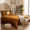 Housse de couette - Uni - Ocre - 240x260 cm - 2 taies - 100% Percale de coton