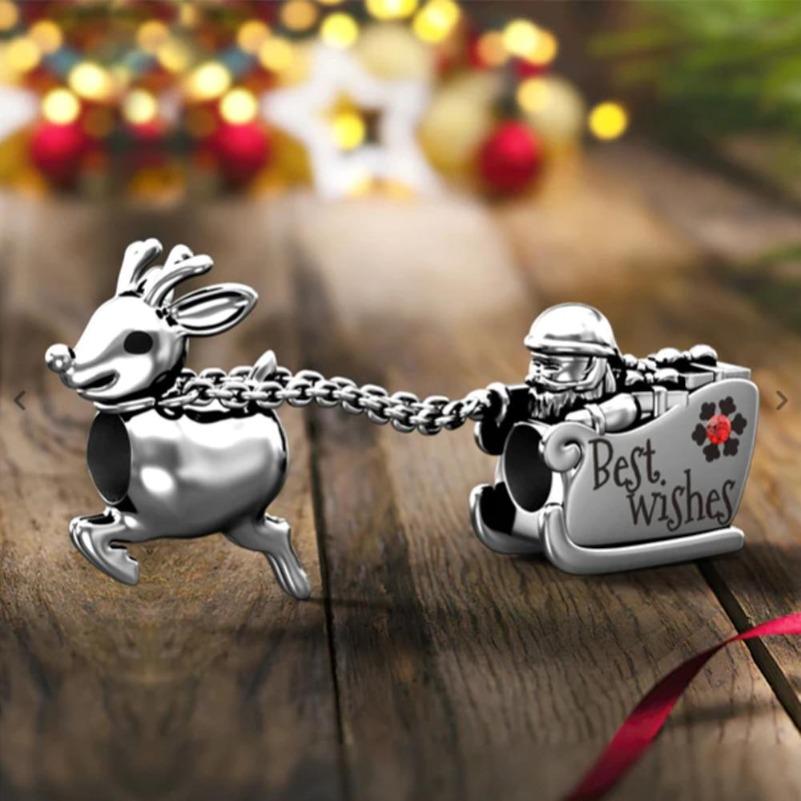 New Copper Plating Charming Apple Snowman Christmas Reindeer Pendant Fit Original Necklace Bracelets Diy Christmas Jewelry Gifts