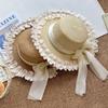 Flower Sun Hat Big Bowknot Sun Protection Hat Lolita Straw Hat  Or Women