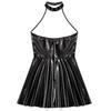 Women Wetlook Patent Leather Dress Tank Latex Shiny Party Mini Dress Clubwear