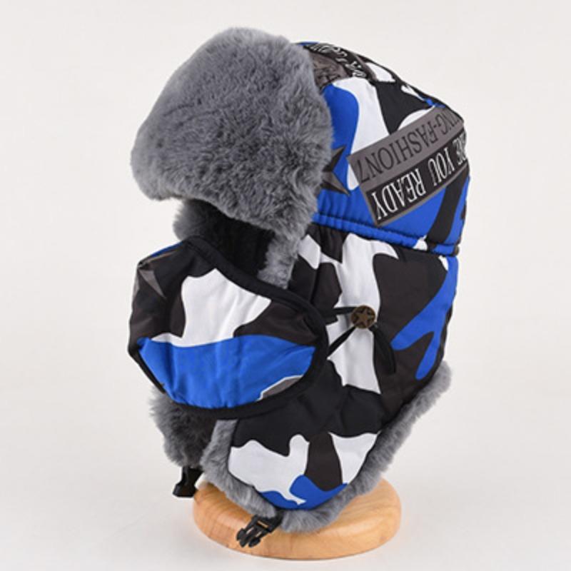 Кепка Thunderbolt для мужчин, зимняя камуфляжная хлопковая кепка, детская утепленная защитная кепка от холода для защиты ушей от холода для езды на велосипеде