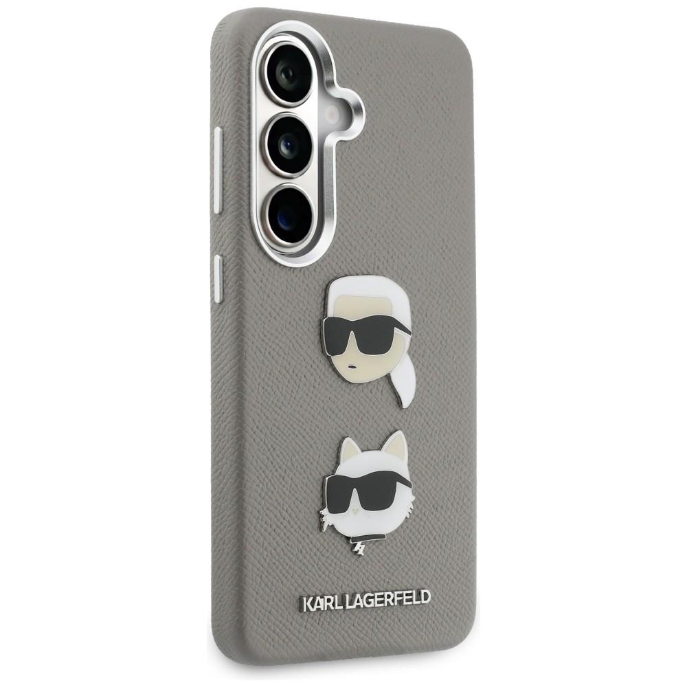 Karl Lagerfeld Saffiano Double Heads Metal Case for Samsung Galaxy S26 Silver