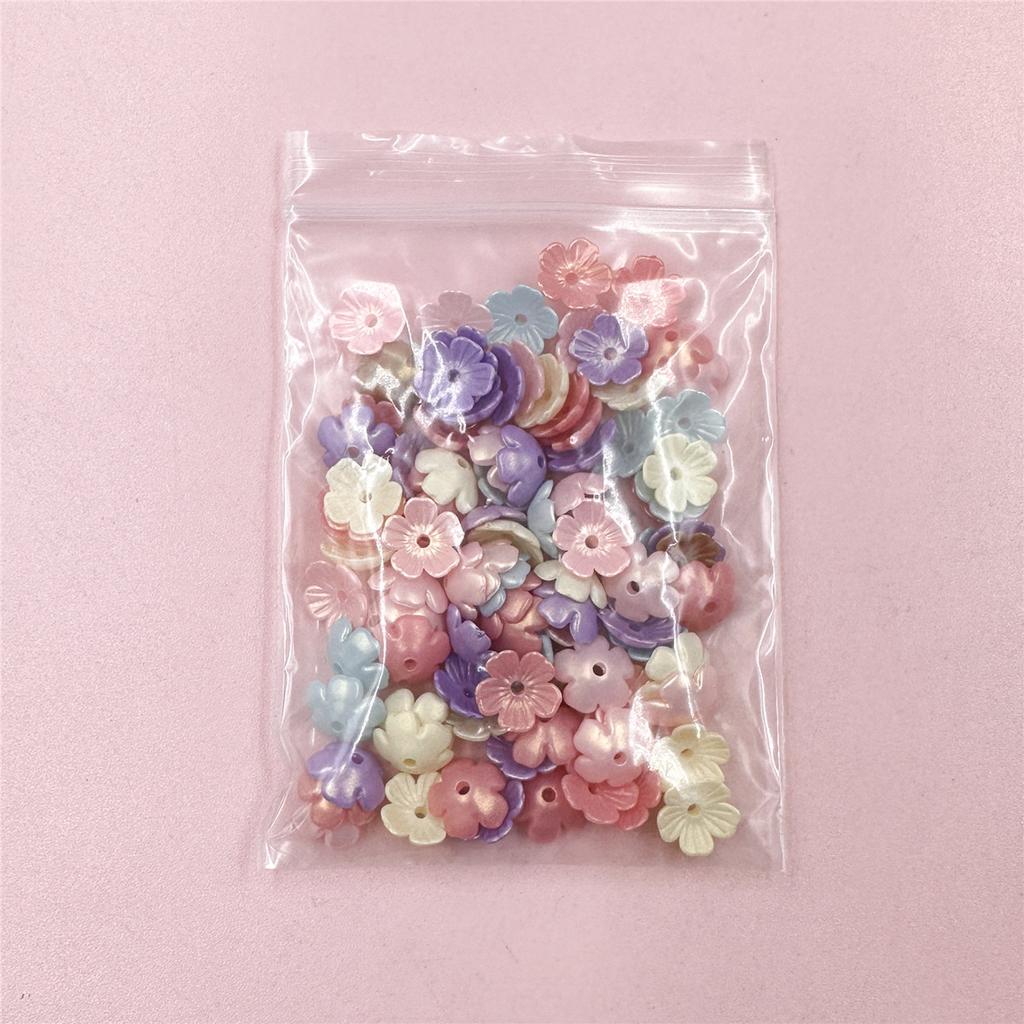 Home Party Supplies 80Pcs Handmade Materials Five-petal Flower Colored 10.5mm Acrylic Fashion Beads Earrings Materials DIY Jewelry Making Hairclip