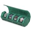 Family Watch Roll for 4 Hexagonal Retro Watch Case Genuine Leather Watch Case Watch Storage Box Luxury Velvet Interior Leather Metal Rubber Watch
