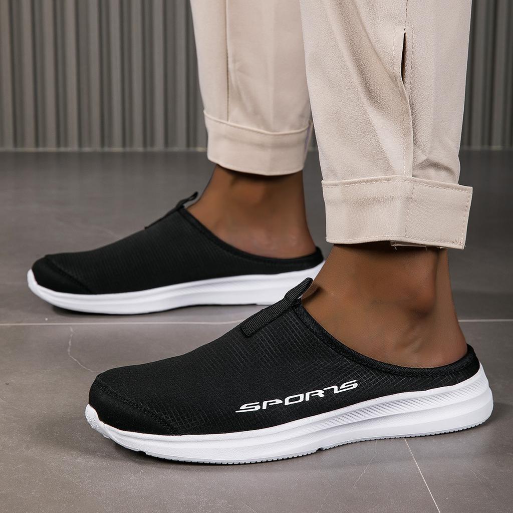 Half-drag casual shoes, four-season shoes, couple models, one-pedal men's shoes, large-size casual women's shoes