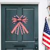 Patriotic American Flag Bow Red Blue White Star Striped Pattern Bowknot Independence Day Tree Topper Memorial Day Decoration