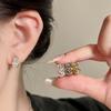 Винтажные Кофейные Золотые Серьги-Петли на Ухо Легкая Роскошь Высококачественные Серьги Серьги