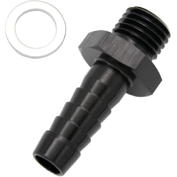 Aluminum -10 AN ORB Male to 1/2"(12.7mm) Barb Push On Hose Fitting Adapter Black