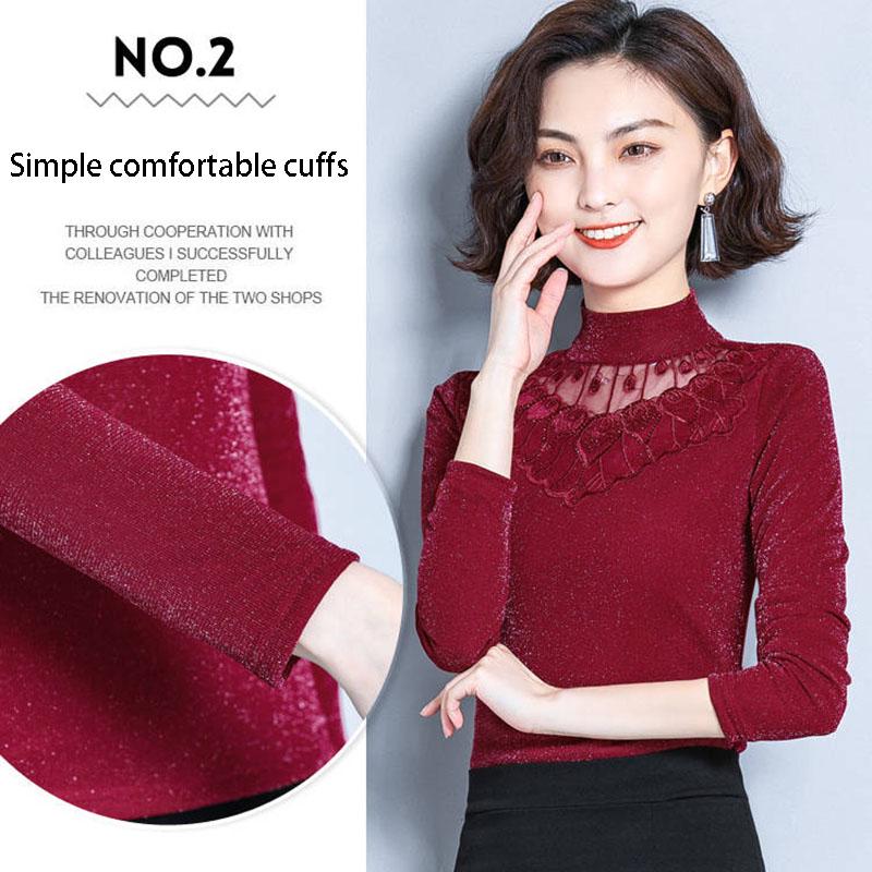 Женский пуловер с кружевным верхом