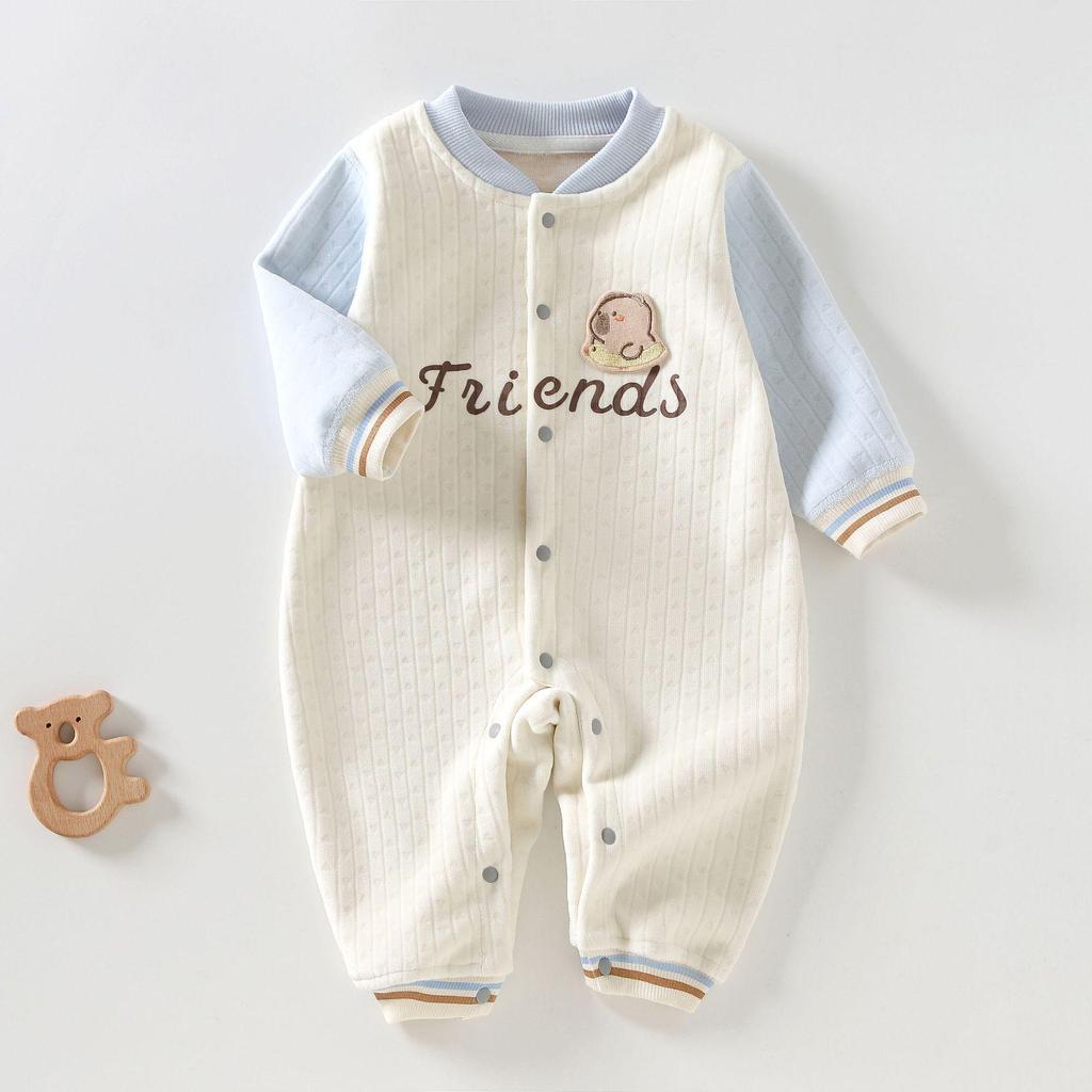 Cozy Fleece Onesie: Warm Infant & Toddler Base Layer Pajamas for Autumn & Winter