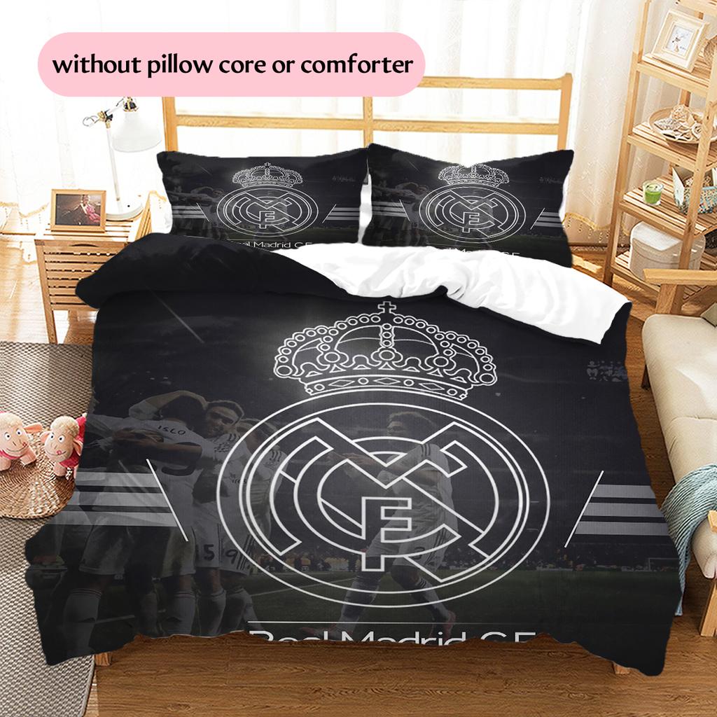 Madrid team Pattern Bedding Home Decoration Birthday Gift (1 * duvet cover + 2 * pillowcase, without core)