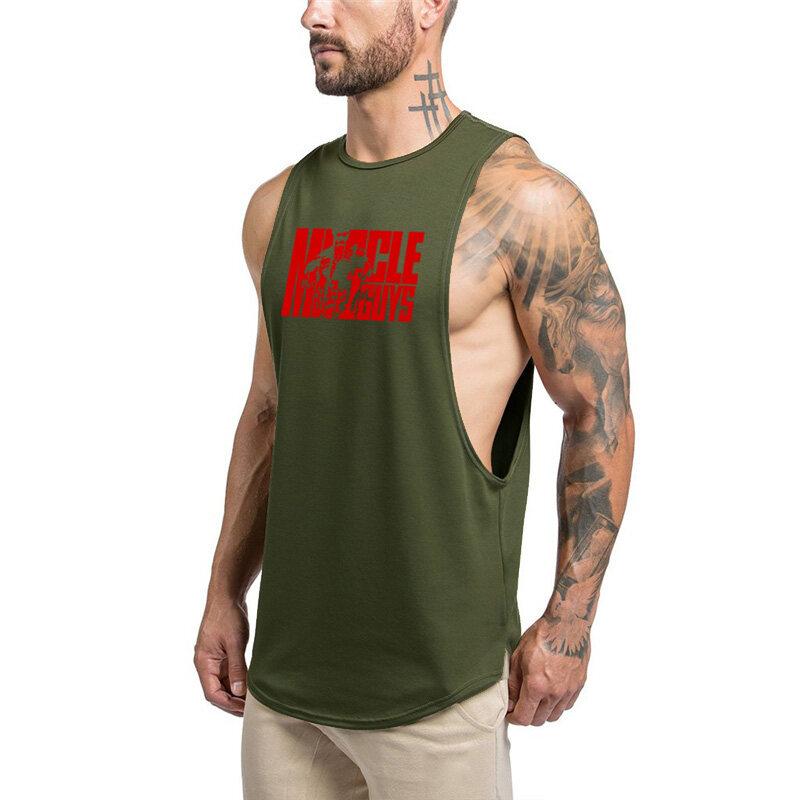 Muscleguys Мужской жилет для фитнеса, мужская спортивная майка без рукавов из хлопка, бодибилдинг, одежда для бодибилдинга, майка для спортзала