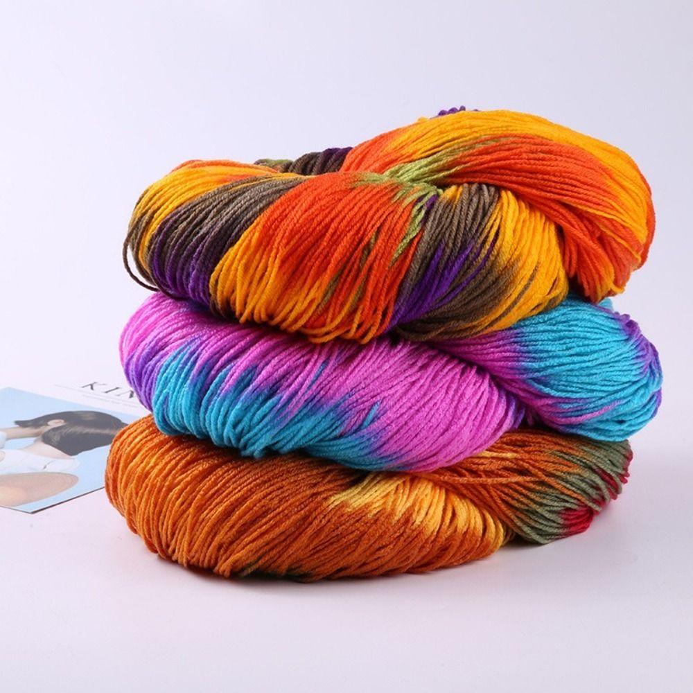Segment Dyed Wool Yarn Mixed Color Knitting Yarn Thick Knitting Crochet Thread Sweater