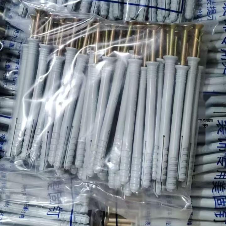 Yellow Plastic Expansion Bolt & Nylon Nail Plug Set for Plasterboard