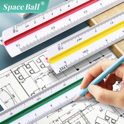 Треугольная линейка Space Ball Многофункциональная Канцелярские товары для студентов 12,5/30 см Инструмент для черчения Масштабная линейка Архитектурная Техническая линейка