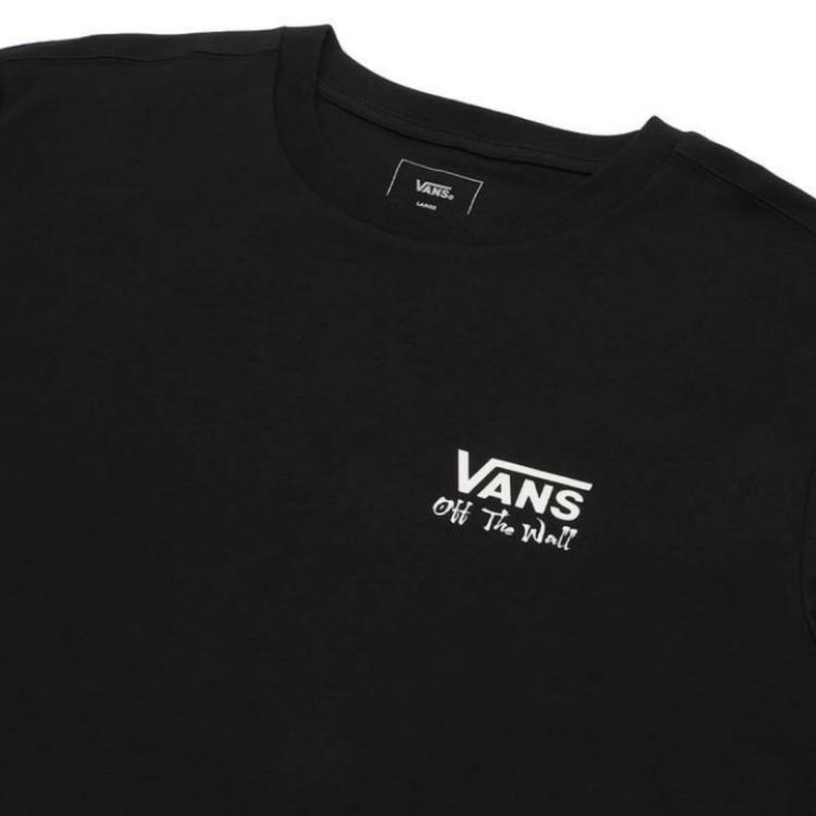 Vans Мужская футболка с коротким рукавом и круглым вырезом, с принтом-логотипом, топ VN000NUU-BLK