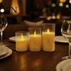 Safe Flameless Candles for Kids Rooms LED Candles, Battery Operated Acrylic Pillar Realistic Wax Flickering Wedding Warm Color Light Party Christmas