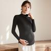 Maternity High Collar Velvet Top for Winter - Women's Thin Sweater for Pregnancy
