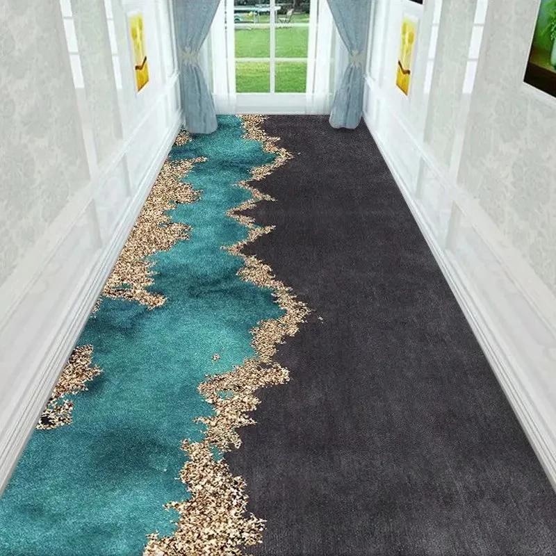 Simple Long Corridor Carpet Hotel Hallway Aisle Rug Home Office Stair Carpet Bedroom Kitchen Floor Mat Decorative Entrance