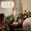 Pastel Nutcracker Soldier Figurine 20cm Eco‑Friendly Resin Christmas Nutcracker Decor for Shelf Tabletop Holiday Ornament/green