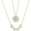 Necklace with Pendant - Pretty - Four-leaf Clover - 2 In 1 - 46 Cm - Woman