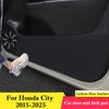 Для Honda City 2015-2026 Автомобильные накладки на двери от пинков Кожаная защита салона Антигрязевые наклейки Автодекор Наклейки Аксессуары