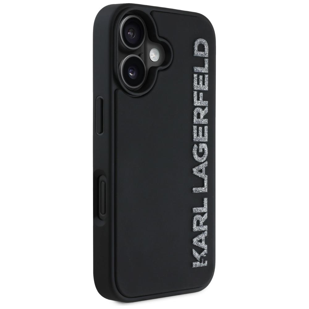 Etui do iPhone 16 Karl Lagerfeld 3D Rubber Glitter Czarne