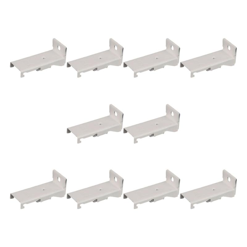 10Pc Wall Mount Curtain Rails Brackets Heavy Duty Metal Side Fixings Tool Quick Installation Design Curtain Track Holder