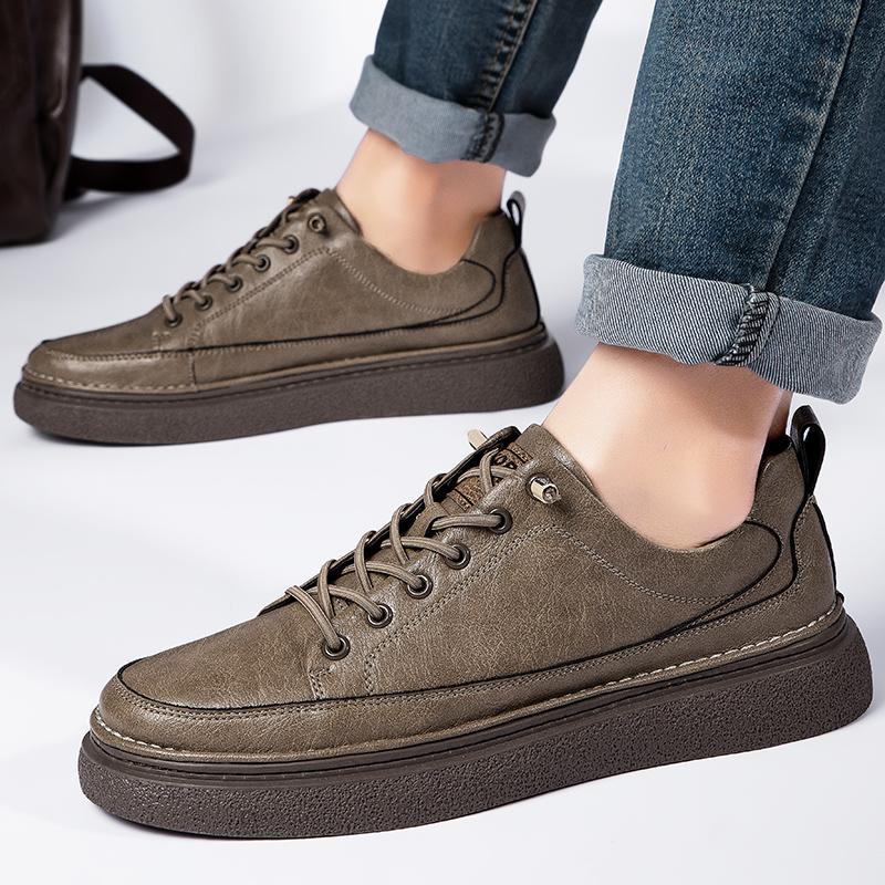 Брендовые мужские повседневные новые туфли из натуральной кожи, нескользящие спортивные туфли-оксфорды, модные удобные кроссовки на плоской подошве, нескользящие повседневные прогулочные туфли