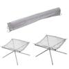 Portable Fire Pit Mesh Heat Resistant Roll Up Design Stainless Steel Fire Pit Net for Camping
