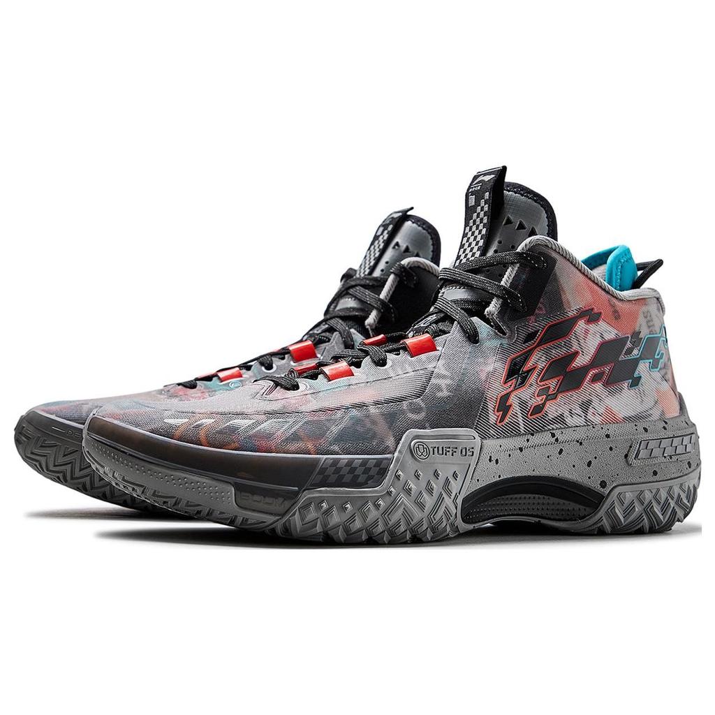 Li Ning Jiao Ao Huabo Comfortable Versatile Shock Absorbing Non-Slip Wear-Resistant Lightweight Rebound Mid-Top Basketball Shoes ABFT035-3