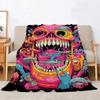 Cartoon Skull Illustration Throw Blanket 150x200 Thermal Blankets for Bed Beach Towel Home Interior Microfiber Bedding Knee Nap