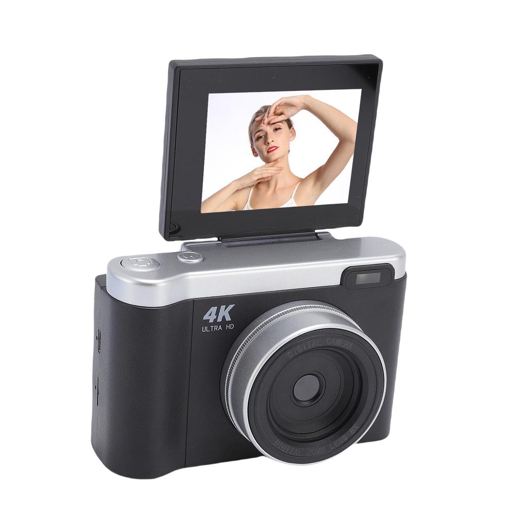 1080P 12MP Digital Camera Auto Focus Vlog Camera with 2.8 Inch 180 Degree Flip Screen 8X Digital Zoom Anti Shake for