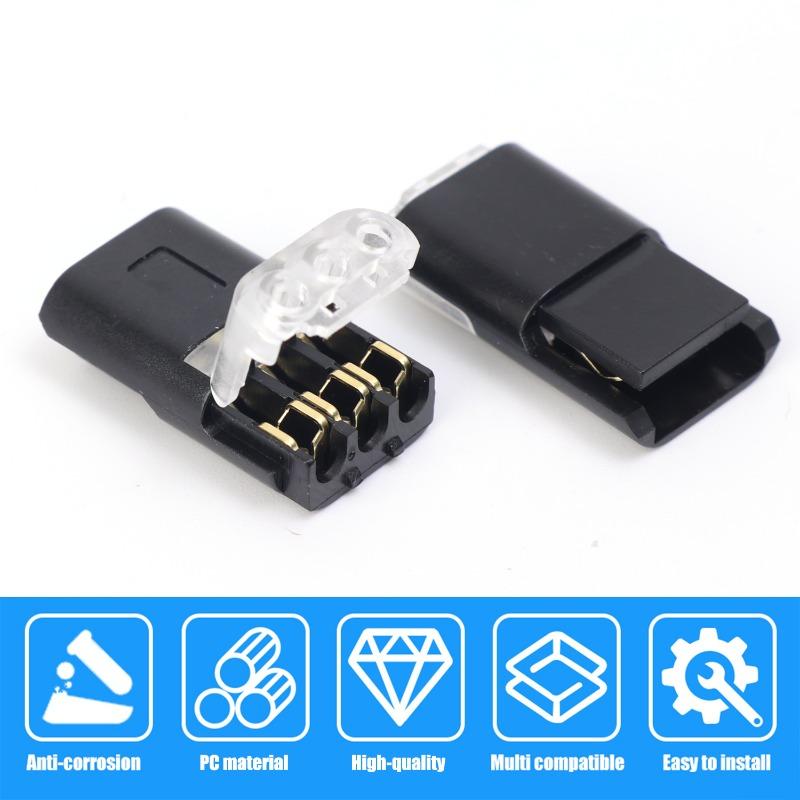 10/1pcs New Electrical Connector 3-Wire Interchangeable Quick Wire Connector Automotive Wire Cable Ribbon Terminal Connector