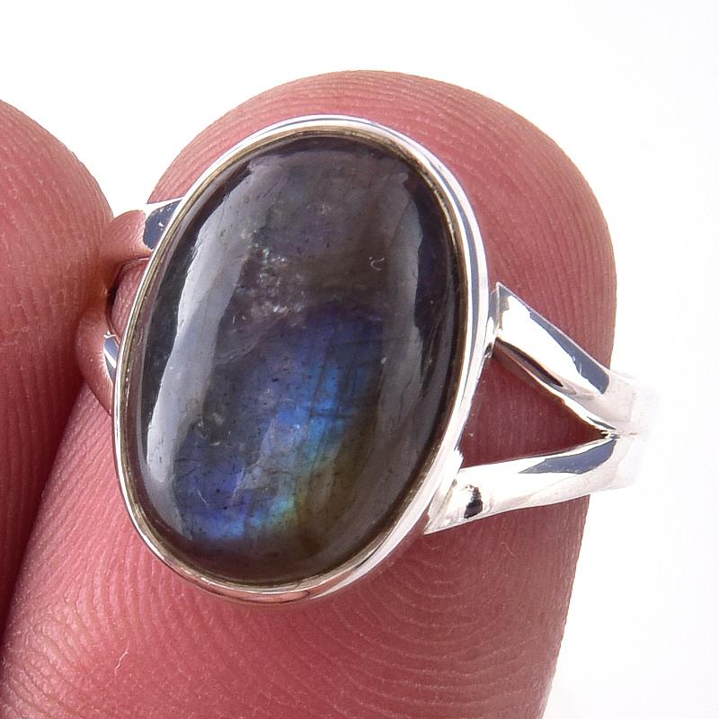 Natural Labradorite Gemstone Handmade 925 Solid Sterling Silver Ring Size 6 I6m47