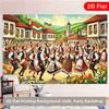 Двумерный фон для болгарского народного танца, Баннер для фотосъемки в традиционных костюмах и деревне