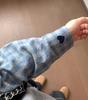 Blue Plaid Heart Embroidered Thick Cotton Long Sleeve Shirt - New Winter Arrival