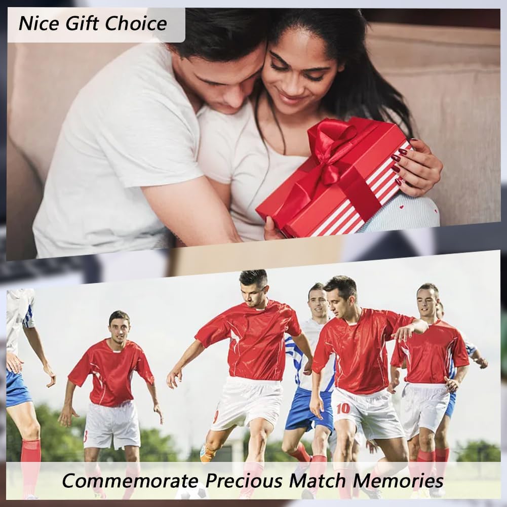 CREATCABIN Soccer Photo Frame 4"x6" Picture Frame Sport Themed Wooden Photo Frame Soccer Balls Photo Frame Used for Wall Decor Hanging or Tabletop