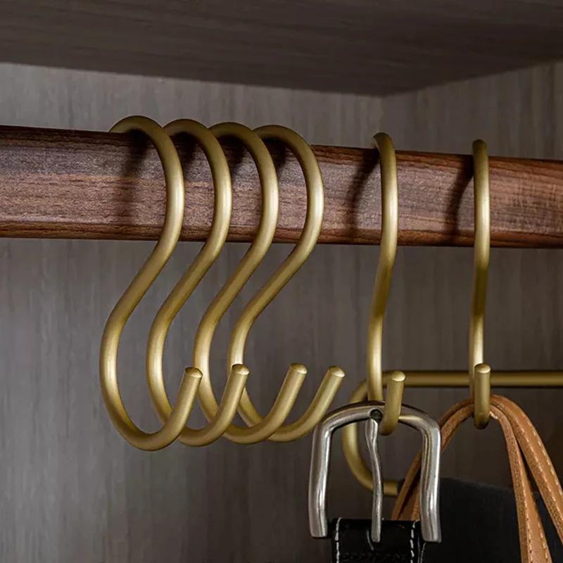 1/5pcs Aluminium Alloy S Shape Hooks Practical Kitchen Railing Hanger Hook Clasp Holder Hooks For Hanging Clothes Handbag Hooks