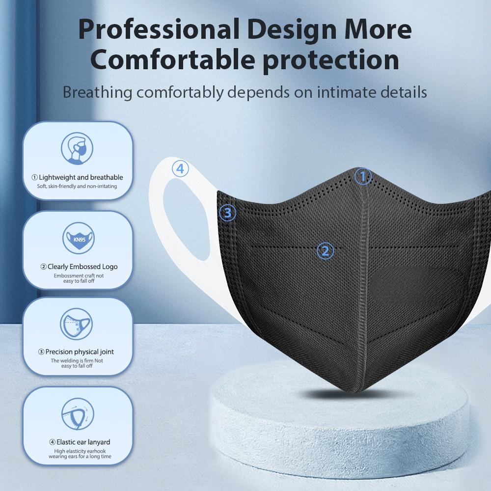 10-200PCS 3D Adult Mask 3 Layer Mascarilla CE Homologadas Disposable Masque Respirator Dustproof Face Mask